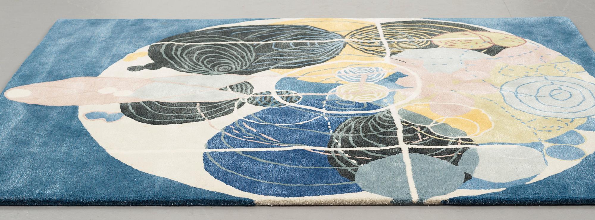 Hilma af Klint, a carpet, "Group III, no 5, The Large Figure Paintings", 10/30, hand tufted, ca 201 x 162,5 cm.
