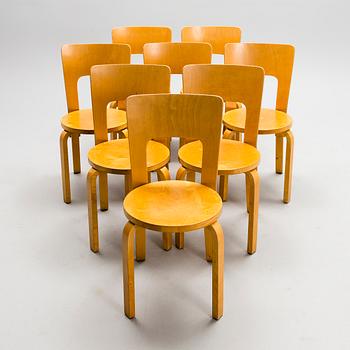 ALVAR AALTO, A SET OF 8 CHAIRS. NO 66, design 1933.