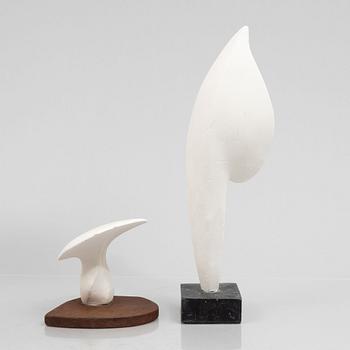 Axel Nordell, sculptures, 2 pcs, "Estrad" & "Dolphin", plaster.