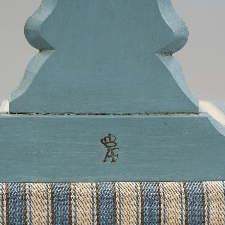 Eleven Swedish Rococo 18th century chairs.