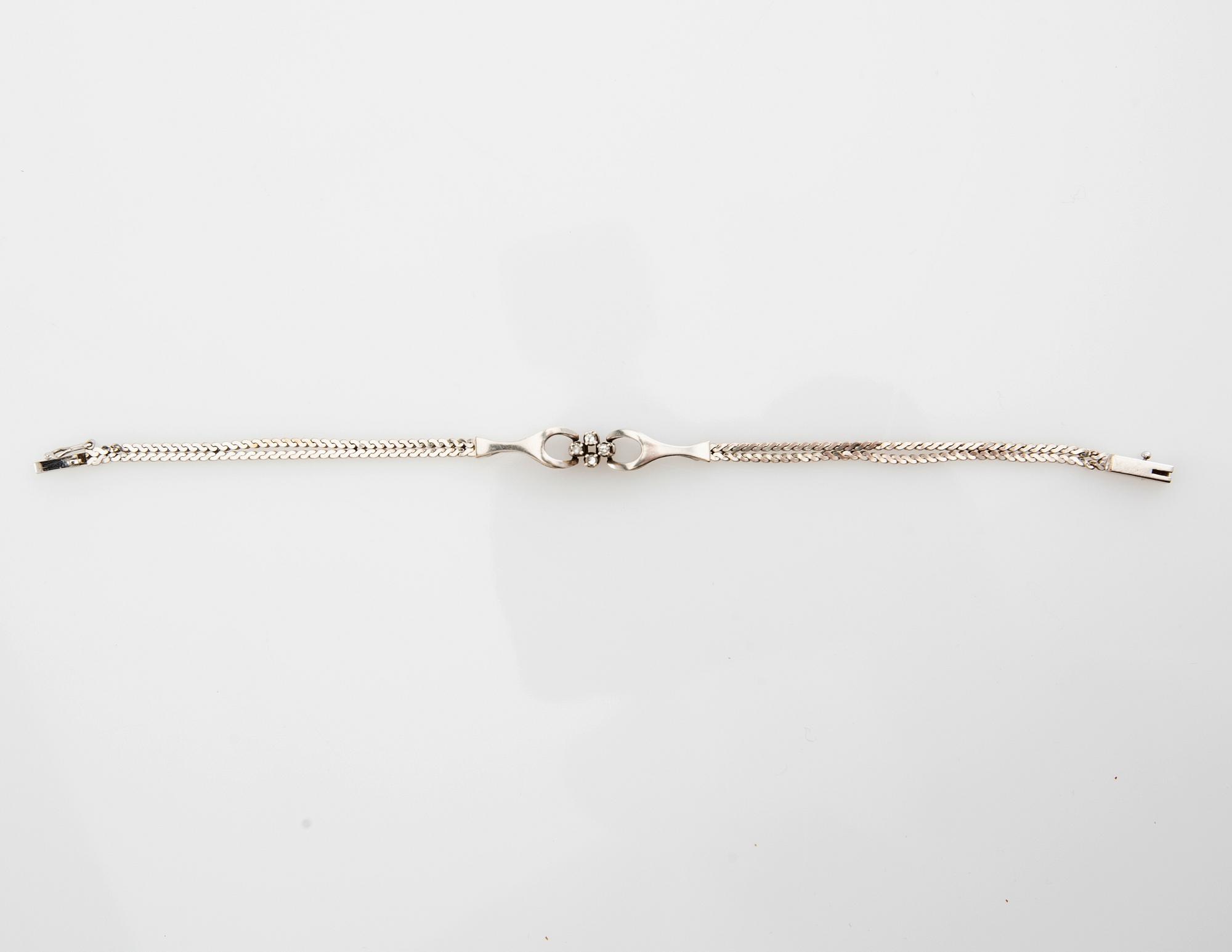 Armband, 18k vitguld med briljantslipade diamanter.