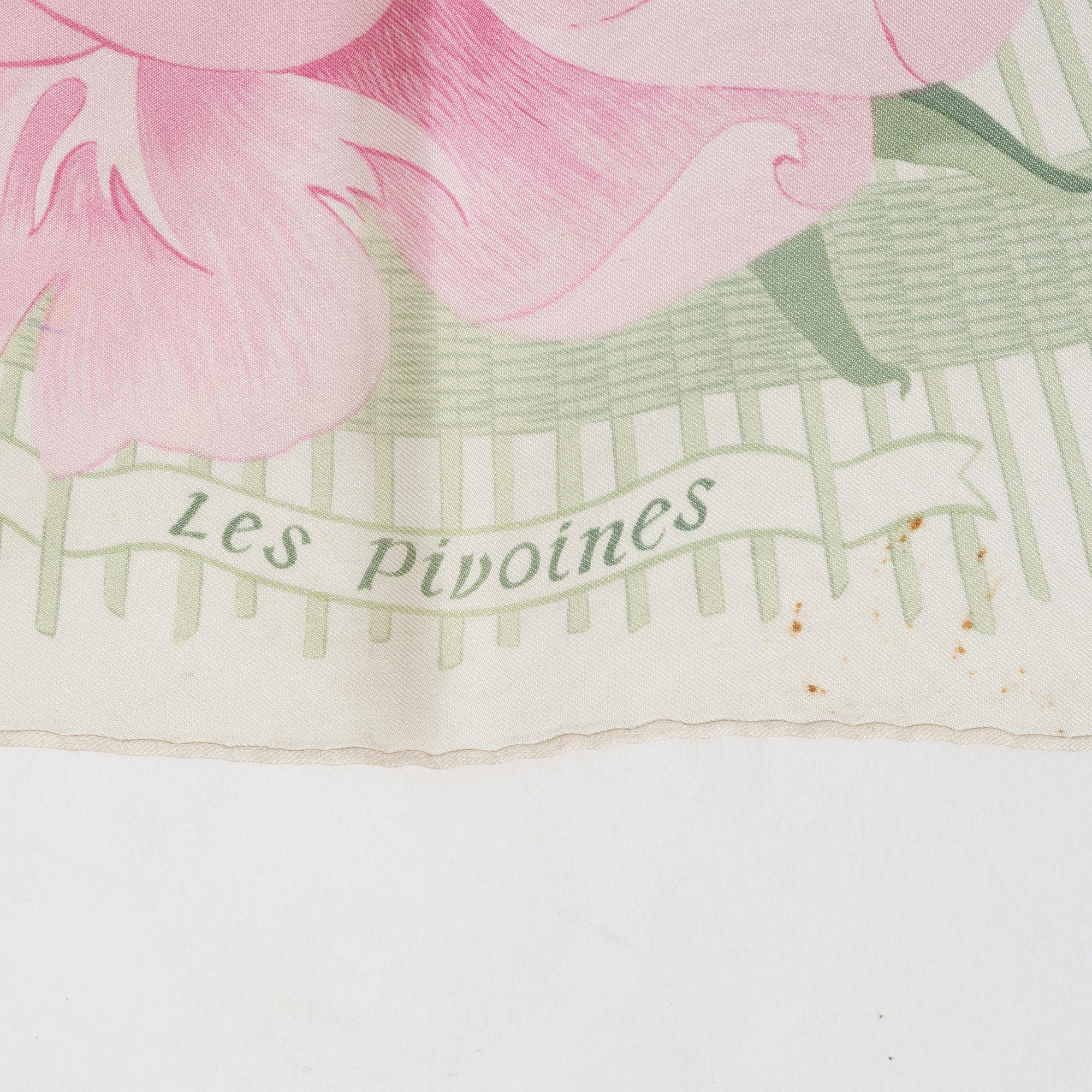 Hermès, scarf, "Peonies".