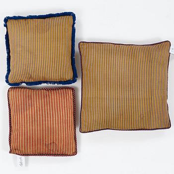CUSHIONS, 3 pcs., probably silk, second half of the 20th century.