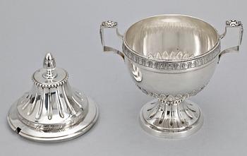 SOCKERSKÅL, silver, empirstil, C F Carlman, Stockholm. 1912. Ca 598 gram.