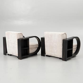 Armchairs, a pair, Art Deco style, 20th century.