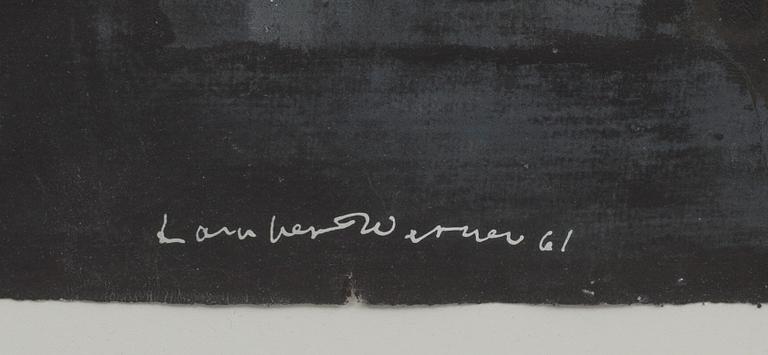 LAMBERT WERNER, blandteknik på papper, signerad samt daterad -61.