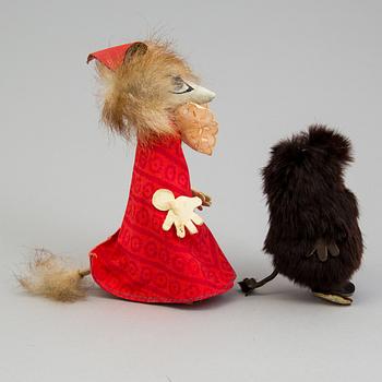 2 Moomin charachters "Stinky" & "Filifjonkan" Atelier Fauni, 1950/60s.