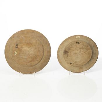Wooden discs, 7 pcs. Folk art, 19th century.
