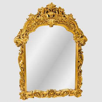 Mirror with console table, Baroque style, late 20th century.
