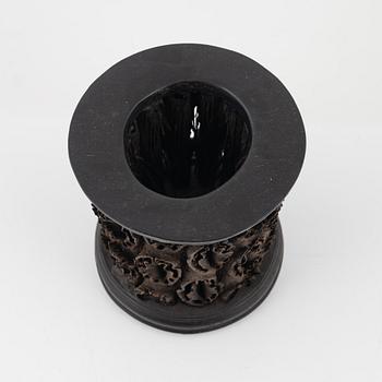 A Chinese naturalistic brush pot, probably early 20th Century.