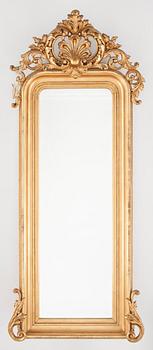 SPEGEL MED KONSOLBORD, nyrokoko, sent 1800-tal.