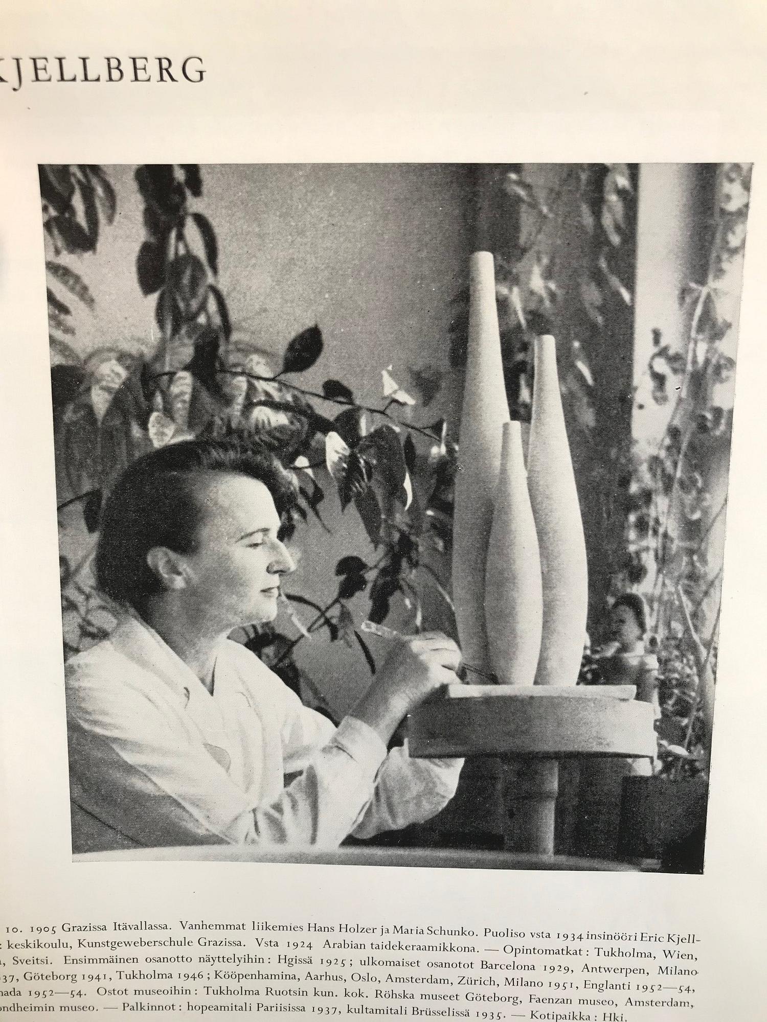 Friedl Holzer-Kjellberg, vas, Arabia, Finland, 1950-tal.