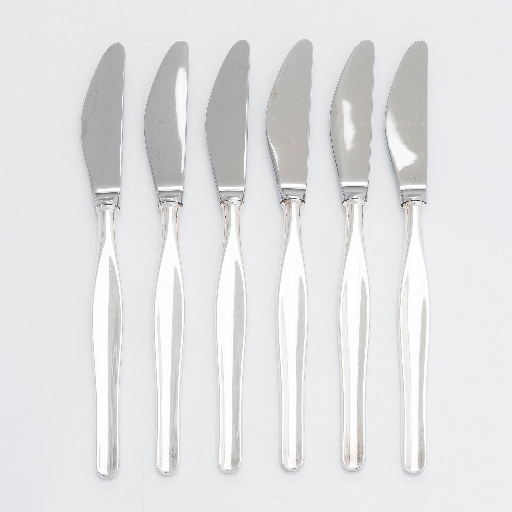 Tapio Wirkkala, bestickuppsättning, 19 dlr, silver, "Tapio", Kultakeskus, Tavastehus 1980-tal.