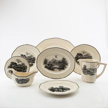 Service 56 pcs Bochs from Belgium early 20th century stoneware.