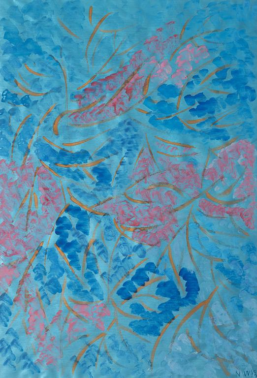 NELL WALDEN, mixed media on paper, signed and dated -72.