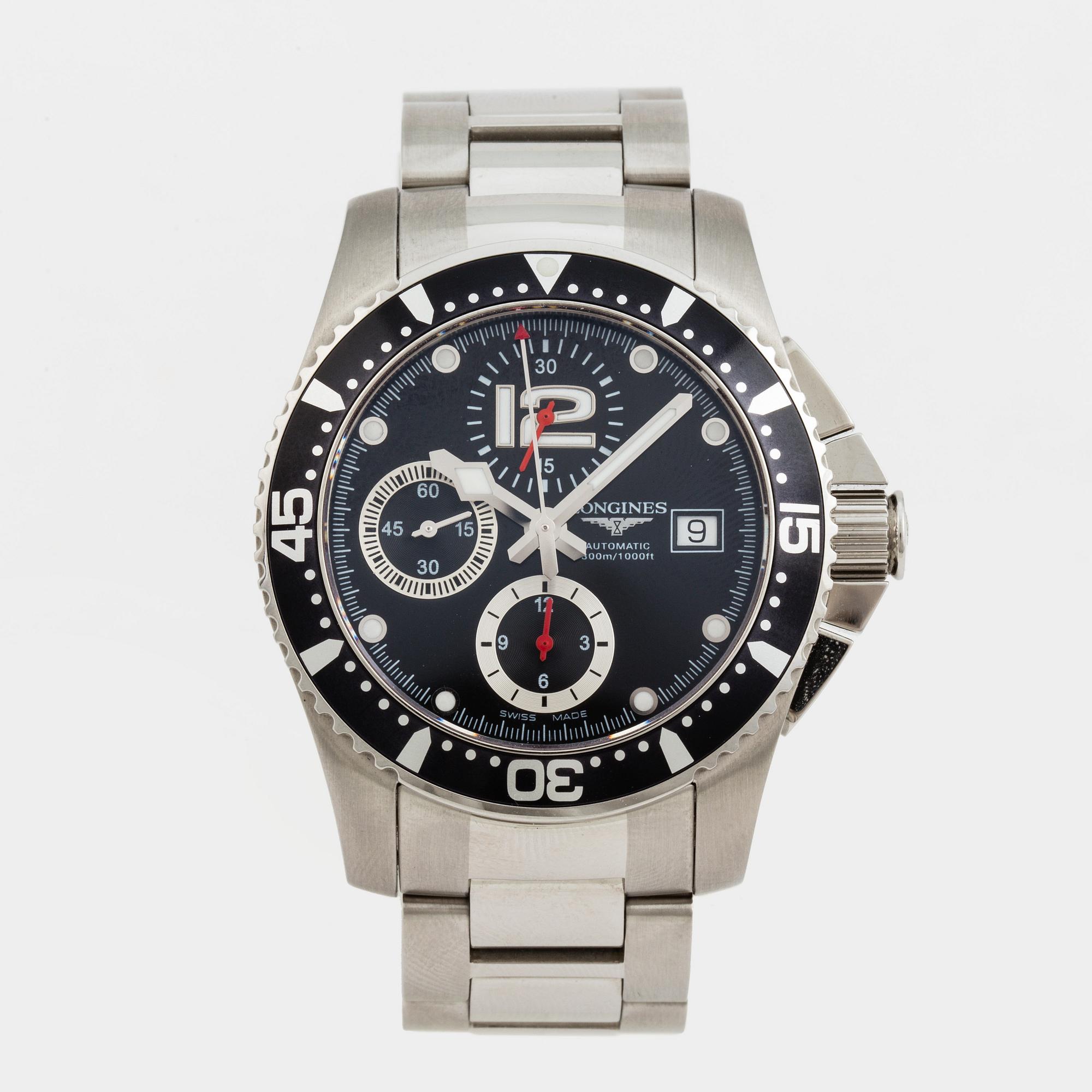 LONGINES Hydro Conquest 300m 1000ft chronograph wristwatch 43 5 mm Bukowskis