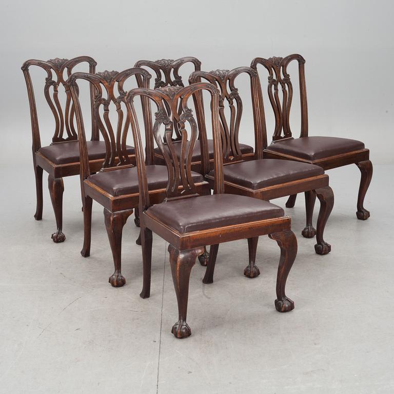STOLAR, 6 st. Chippendalestil, 1800-tal.