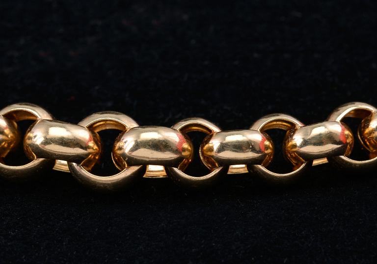 A CHAIN, "loop-link", 14K gold. Length 50 cm. Weight 31,4 g.