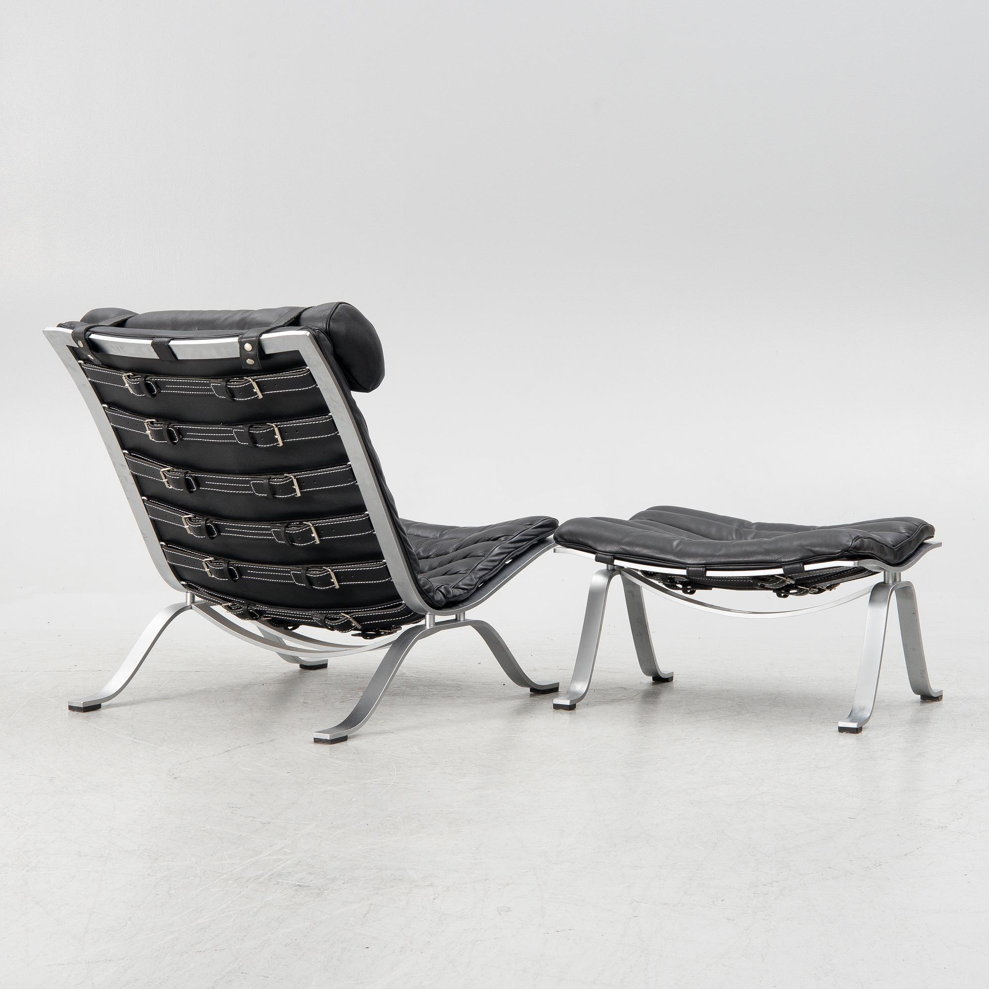 Arne Norell, "Ari", armchair with footstool, Norell Möbel AB.