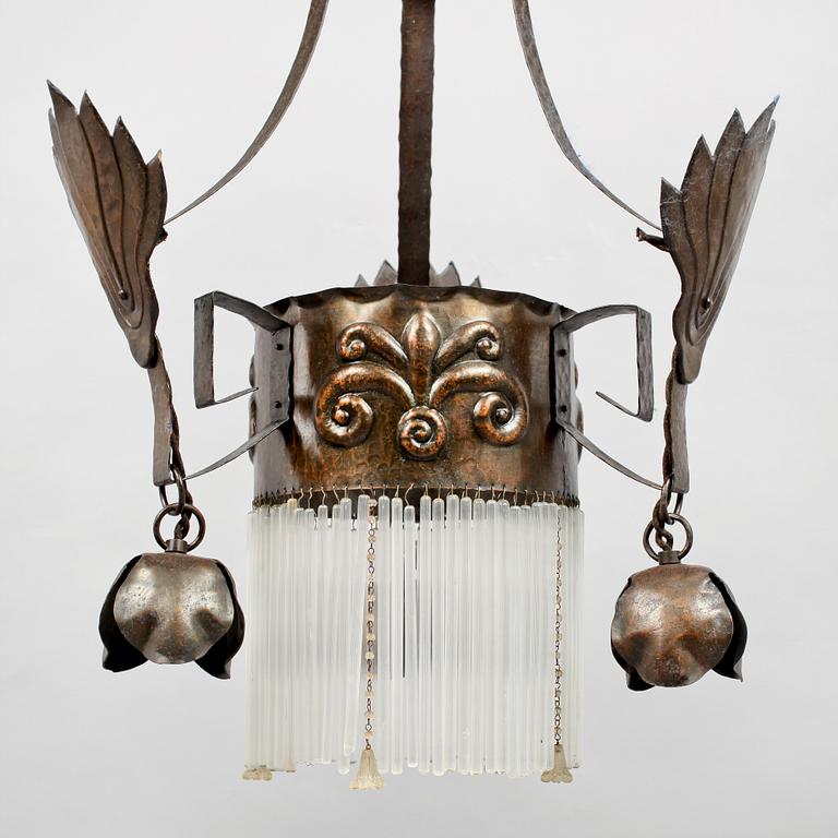 TAKLAMPA, jugend, 1900-talets fösta kvartal, höjd 80 cm.