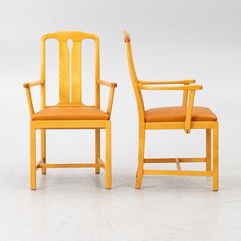 Carl Malmsten, “Ambassador”, armchairs, 6 pieces, Åfors Möbelfabrik, late 20th century.