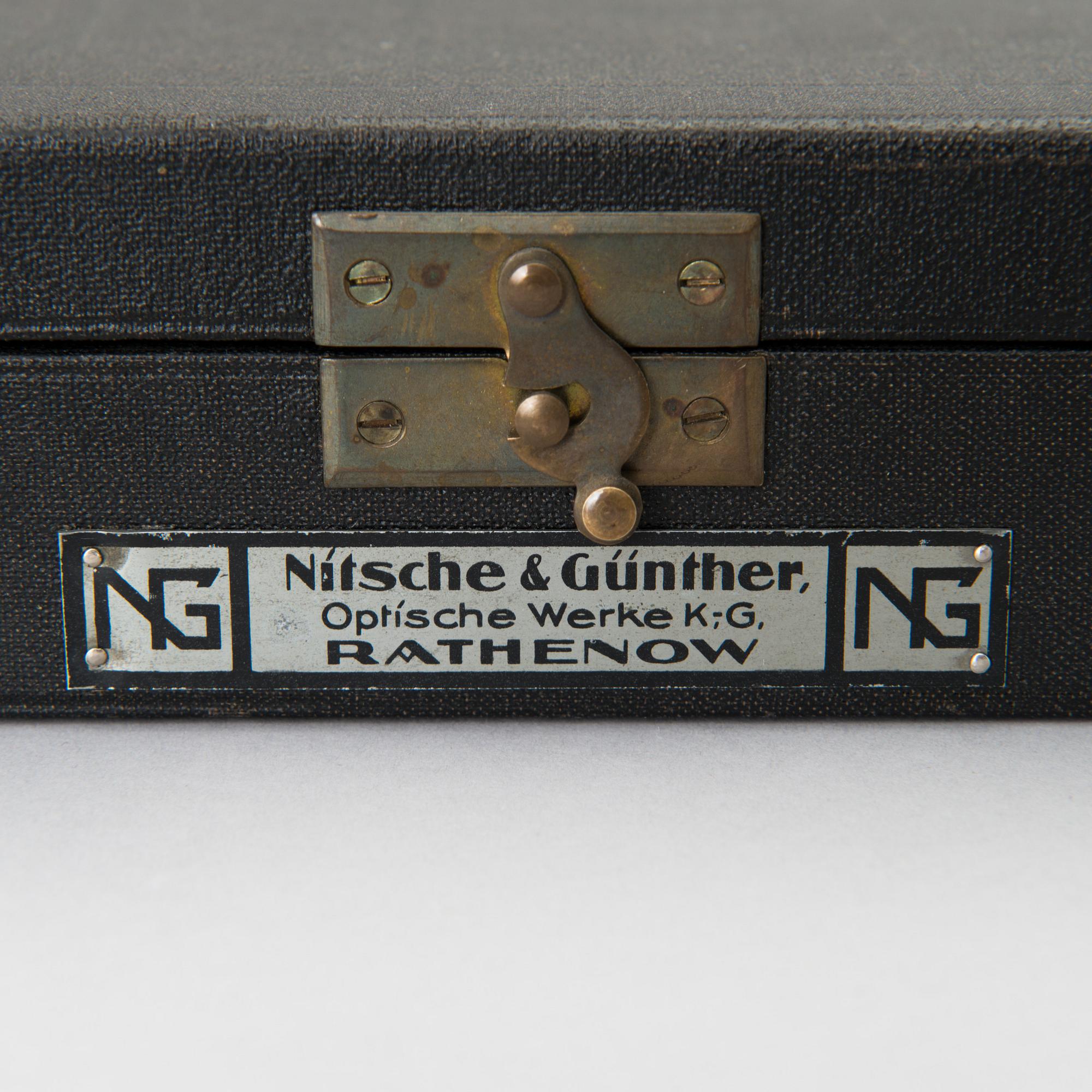 INSTRUMENT FÖR OPTIKER, Nitsche & Günther, Optische Werke A-G, Rathenow Tyskland 1900-talets mitt.