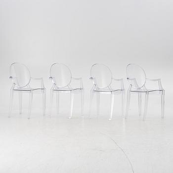 Philippe Starck, karmstolar, 4 st , "Louis Ghost", Kartell.
