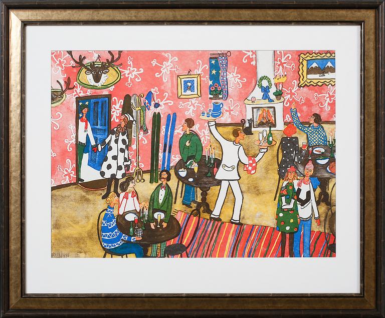 MARIKA LANG, färglitografi, signerad och numrerad XXIV/XXV.