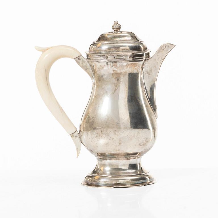 An Austrian silver coffee pot, Rabb, 1797.