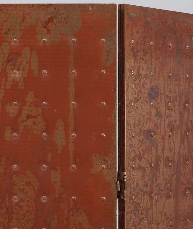 A Mats Theselius copper room divider by Källemo, Sweden post 1989.