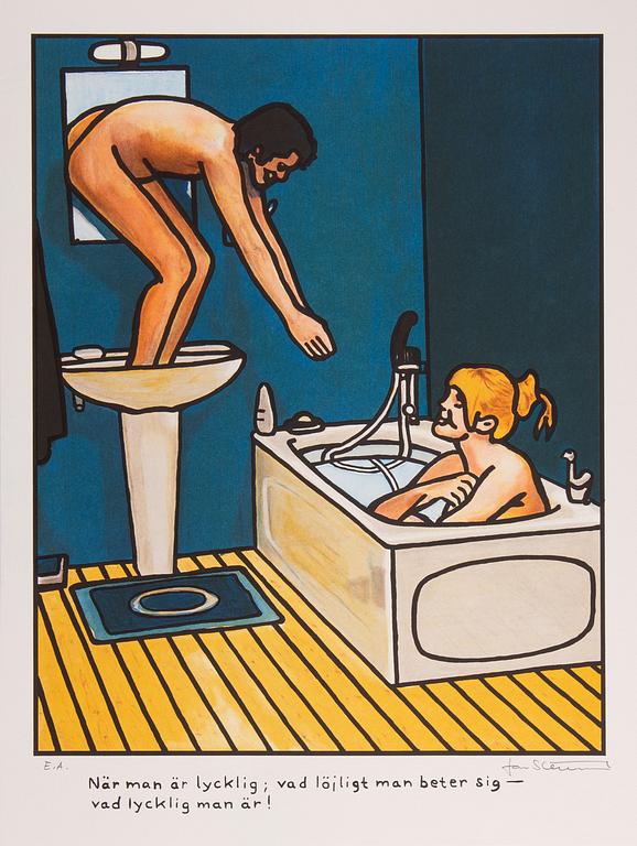 JAN STENMARK, lithograph in colours, signed EA.