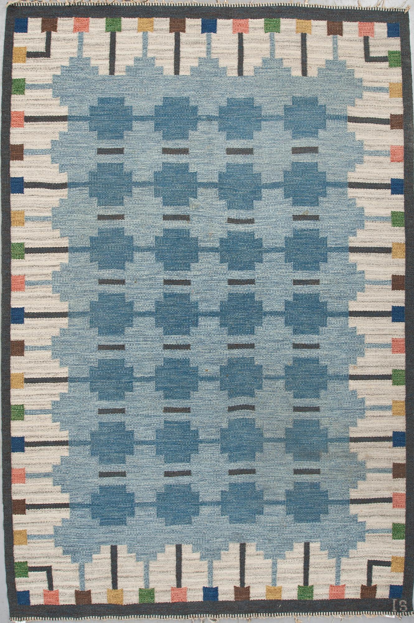 MATTA, rölakan. Monogramsignerad IS, Ingegerd Silow. 1900-talets mitt. Ca 297 X 201 cm.