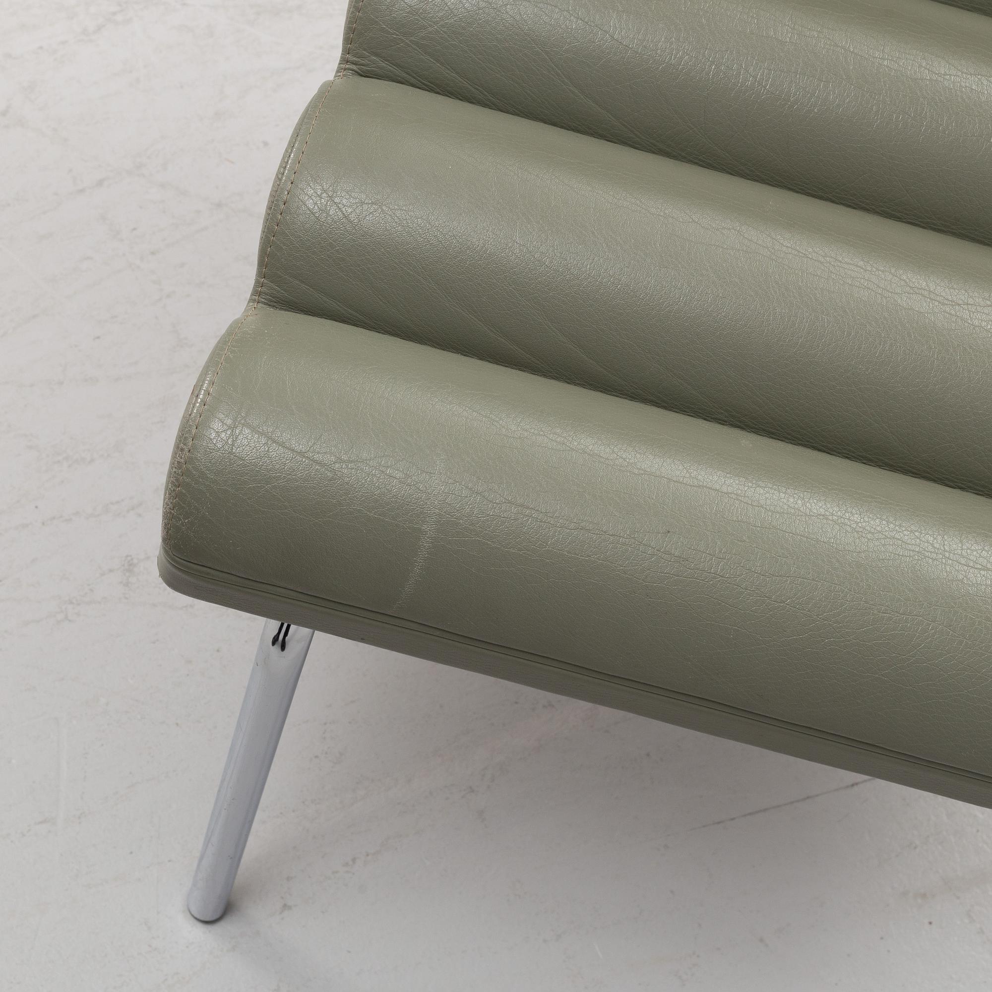 Gunilla Allard, a set of three 'Chicago' leather upholstered easy chairs, Lammhults, dated 2001.