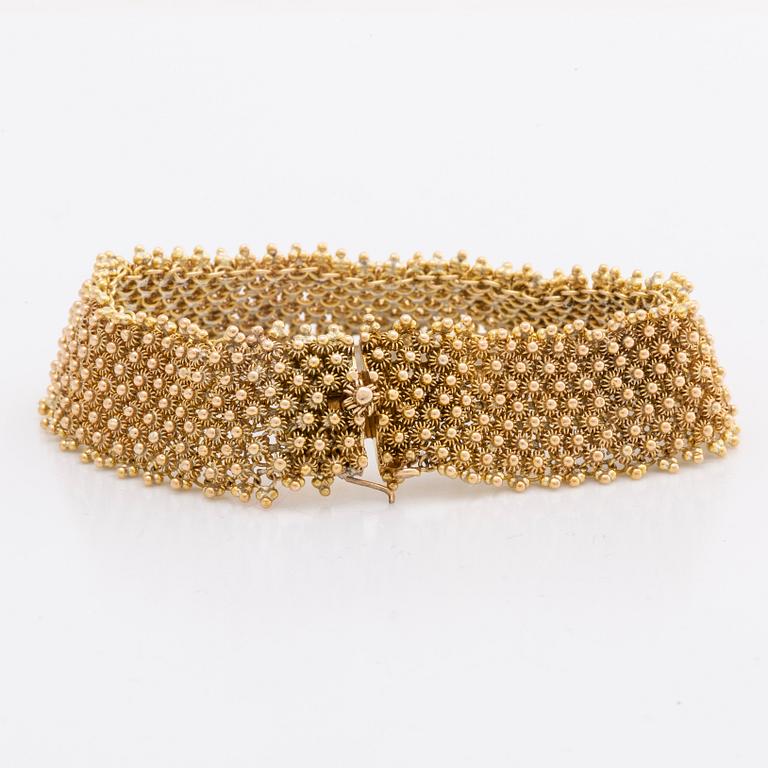 BRACELET 14K gold, 38,3 g, approx 18 x 2 cm.