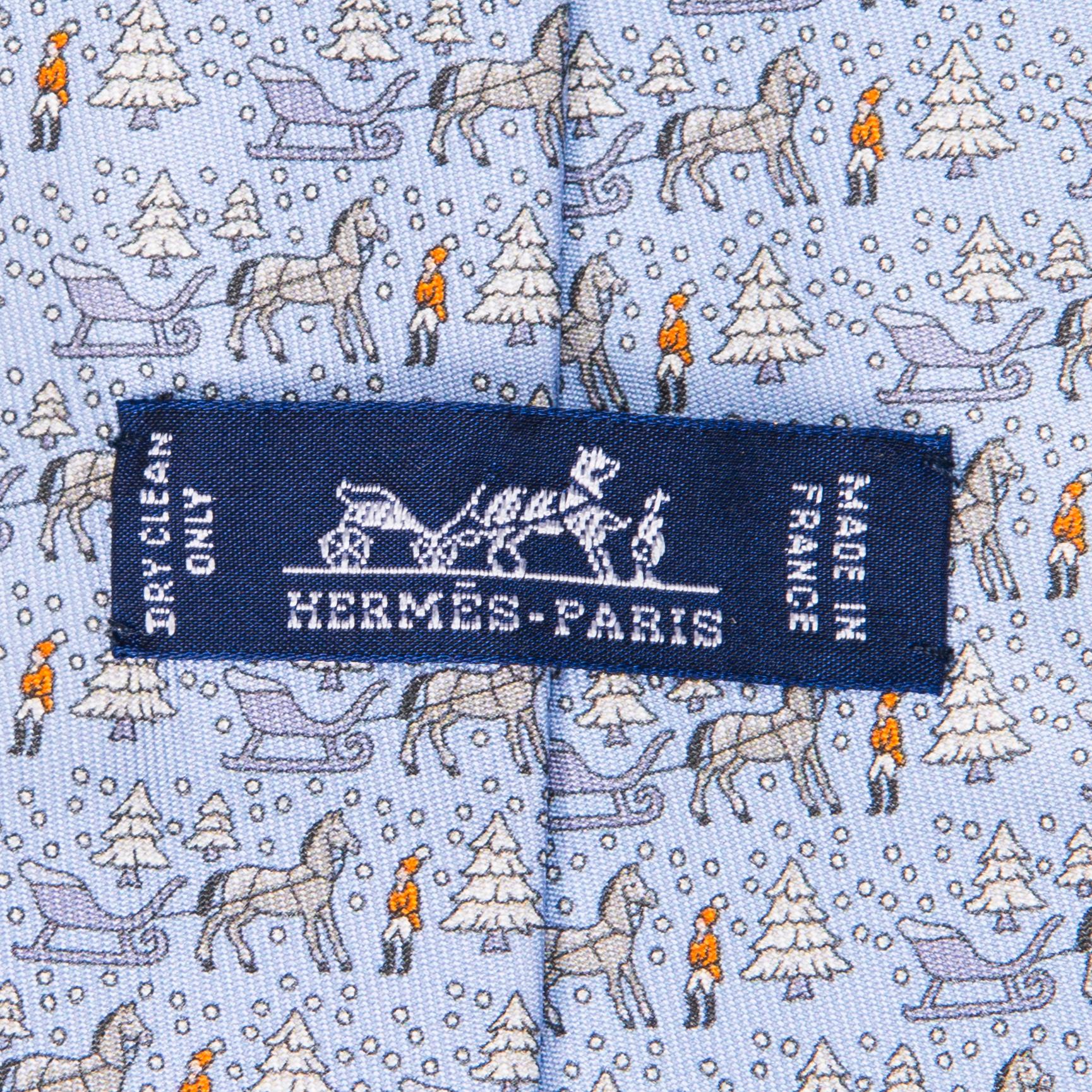 HERMÈS Two Twill Silk Ties.