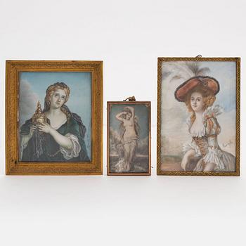 Three miniatures, 18th, 19th and 19th/20th Century.