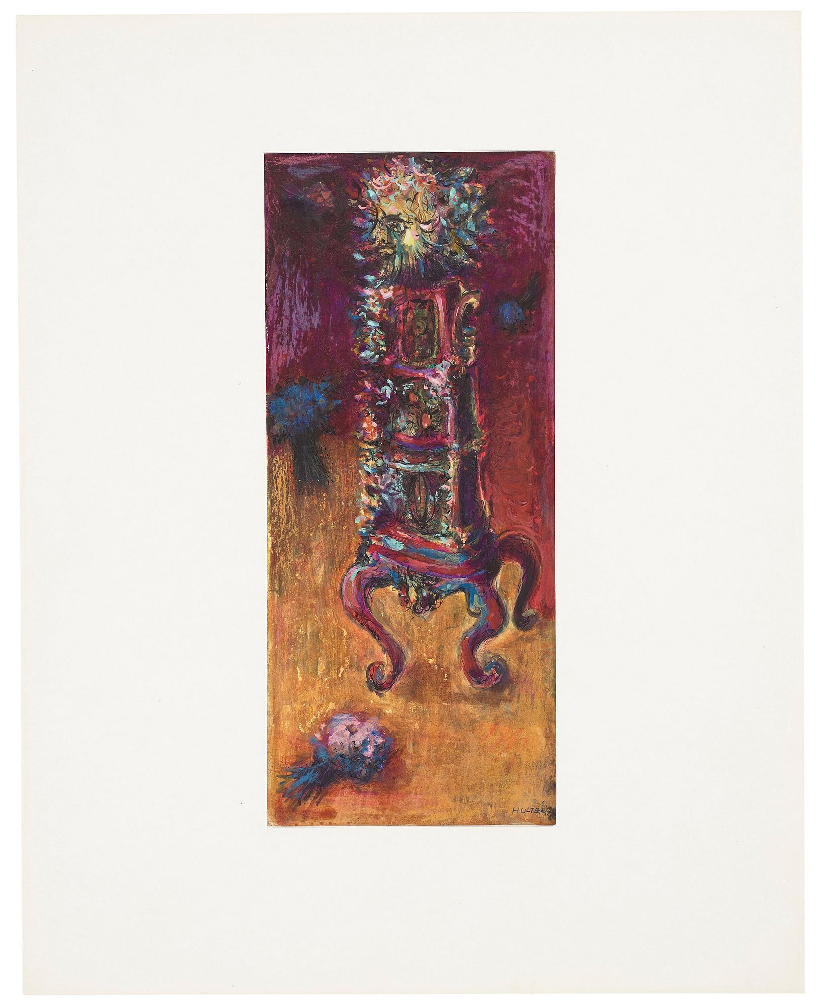 CO Hultén, mixed media on board, signed and executed 1946.