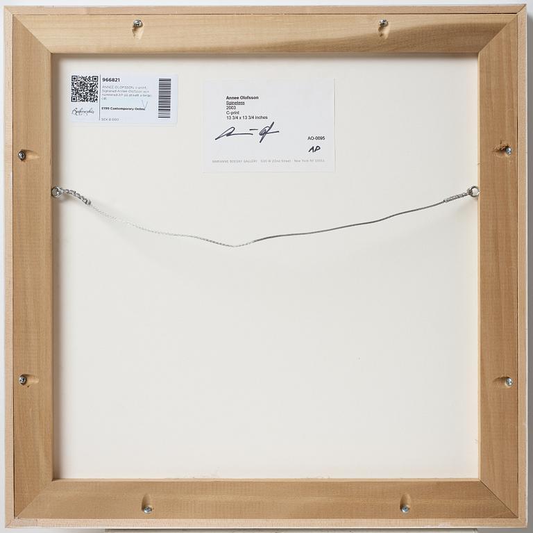 ANNEÈ OLOFSSON, C-print, Signed Anneè Olofsson and numbered AP on label verso.