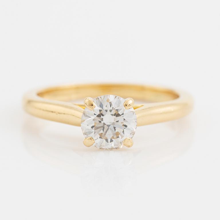 Cartier, ring solitär med briljantslipad diamant.