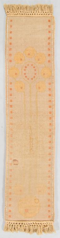 An early  Finnish long pile ryijy rug. Circa 180 x 43 cm.