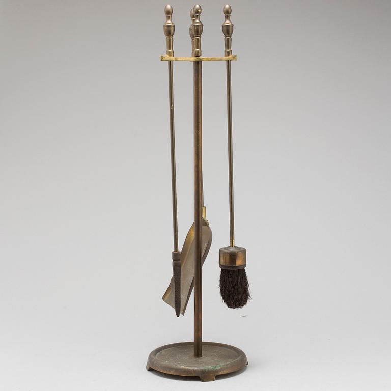 A brass firestand, 20th century.