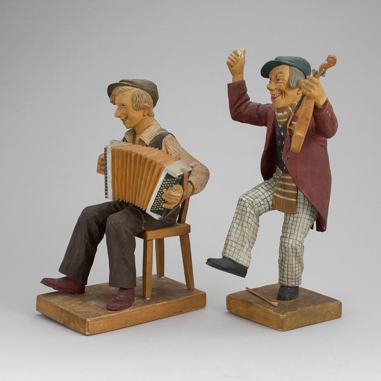 Two Herman Rosell wooden sculptures, 1930's.