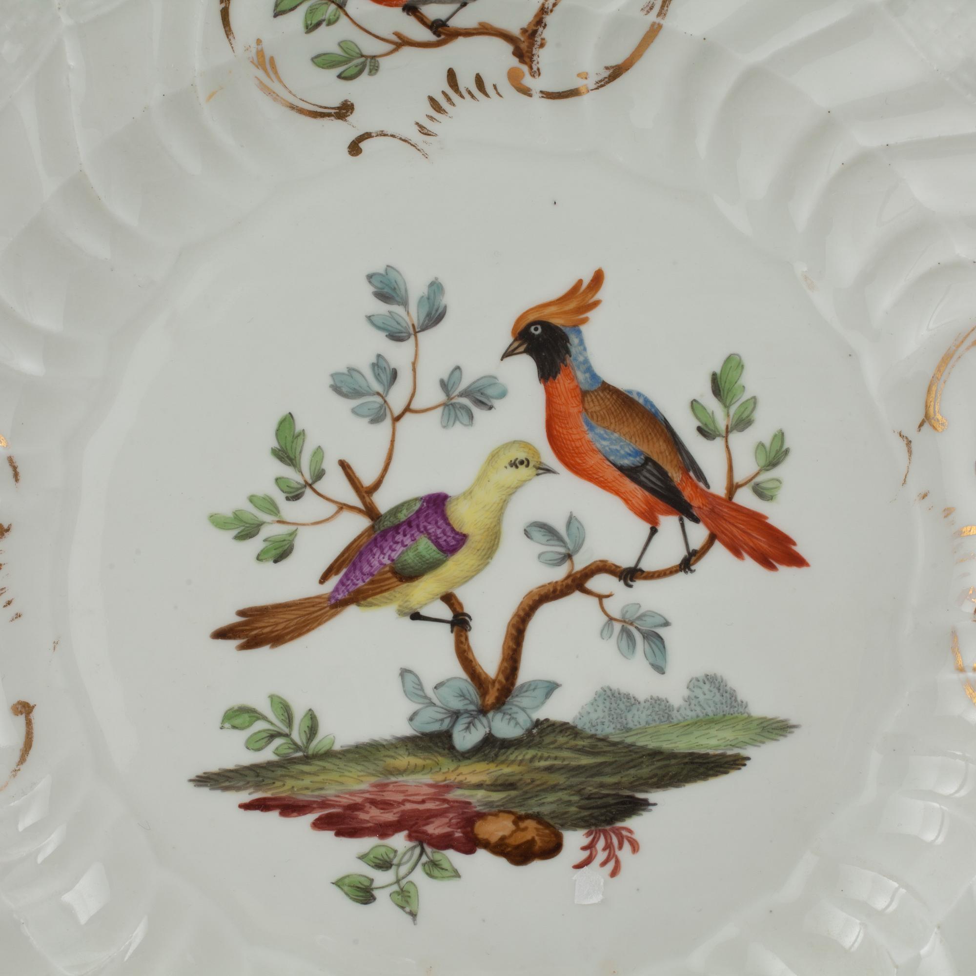 TALLRIKAR, 3 stycken, porslin, Meissen, Tyskland, ca 1763-74.