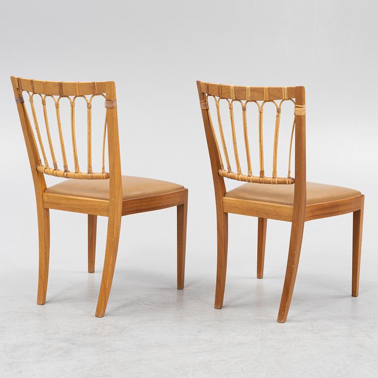 Josef Frank, a set of six model '1165' chairs, Firma Svenskt Tenn, post 1985.