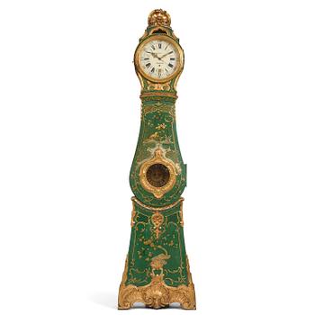 122B. A rococo longcase clock by P. Ernst (watchmaker in Stockholm 1753-84).