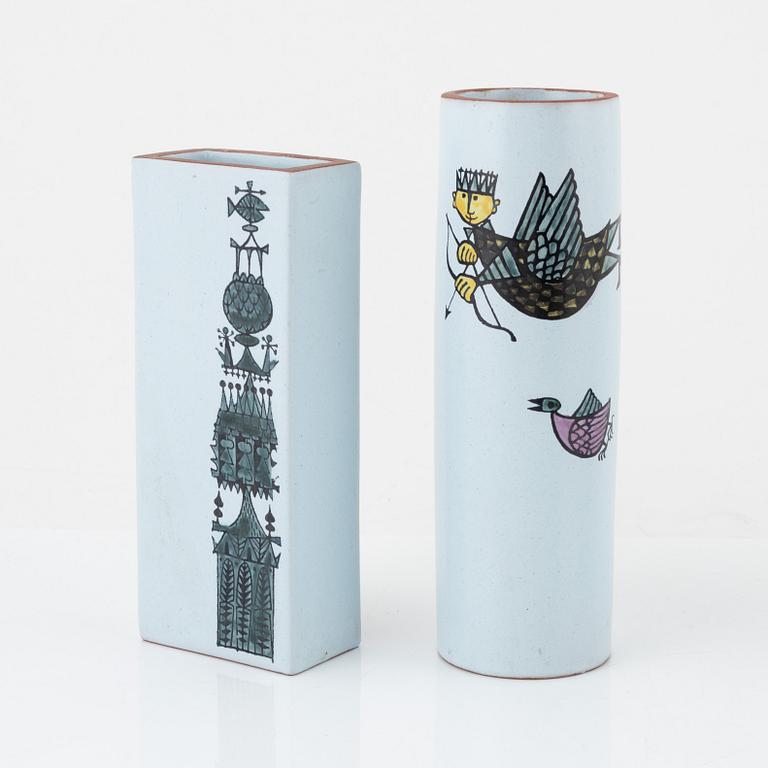 Stig Lindberg, a set of three 'Karneval' earthenware pieces by Stig Lindberg, Gustavsberg Studio, Sweden.
