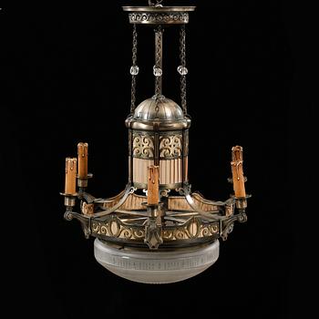 TAKLAMPA, jugend, 1900-talets första kvartal, höjd ca 80 cm.