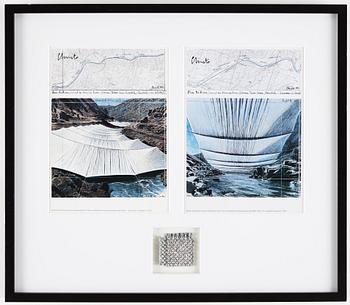 CHRISTO & JEANNE-CLAUDE, 2 st färgoffset, "Over the River, Project for Arkansas River, State of Colorado, USA, signerade.