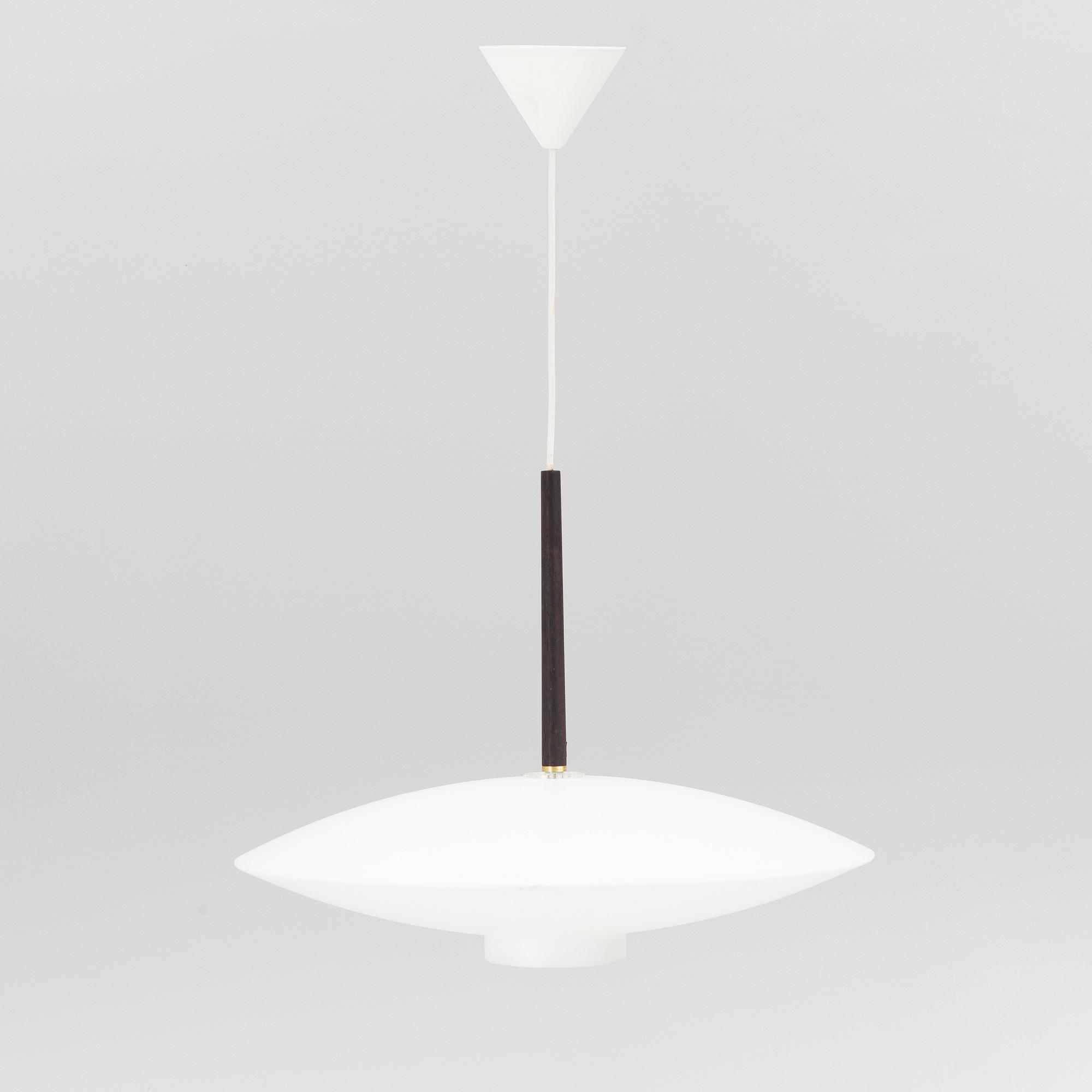 Uno & Östen Kristiansson, ceiling lamp, "Discus", Luxus, Vittsjö, 1960s.