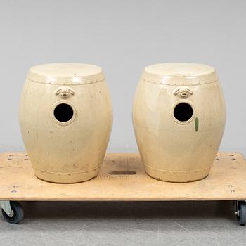 A pair of Chinese ceramic garden seat, 20th century.